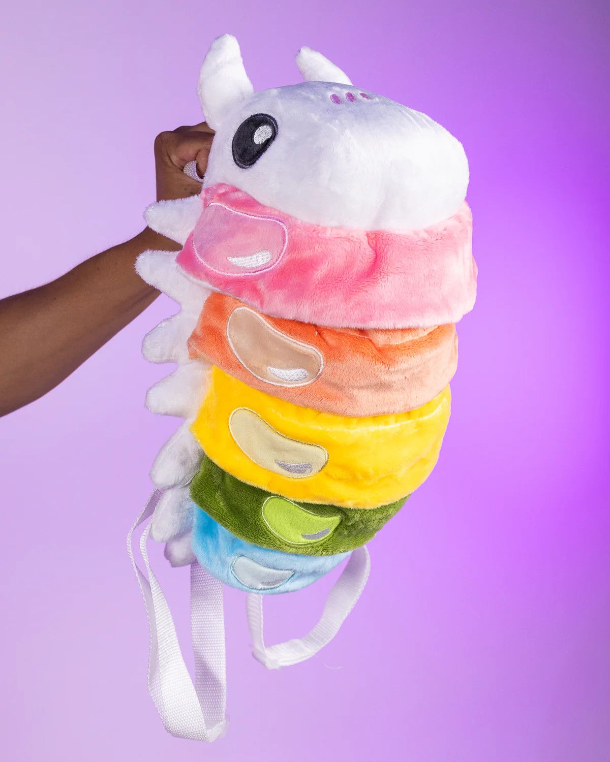 Rainbow Roly Poly Plush Backpack