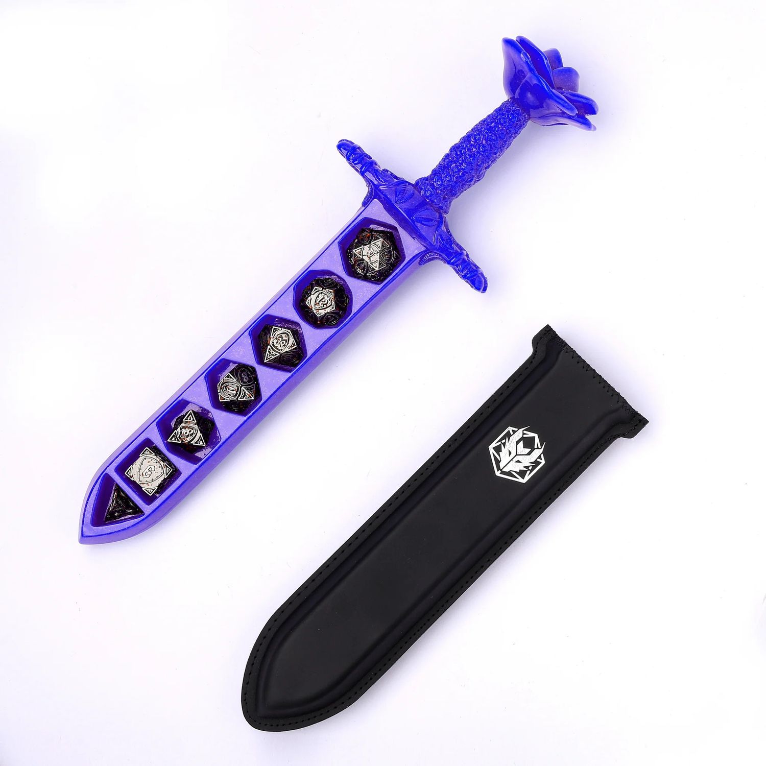 Rose Dagger Resin Dice Case - Purple