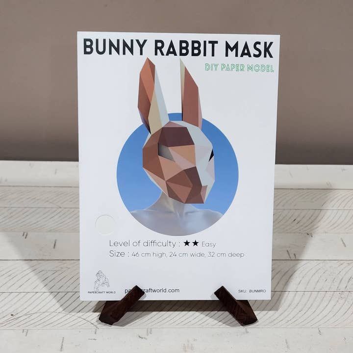 3D PaperCraft: Bunny Rabbit Mask - Rose Gold