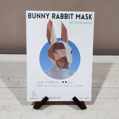 3D PaperCraft: Bunny Rabbit Mask - Rose Gold