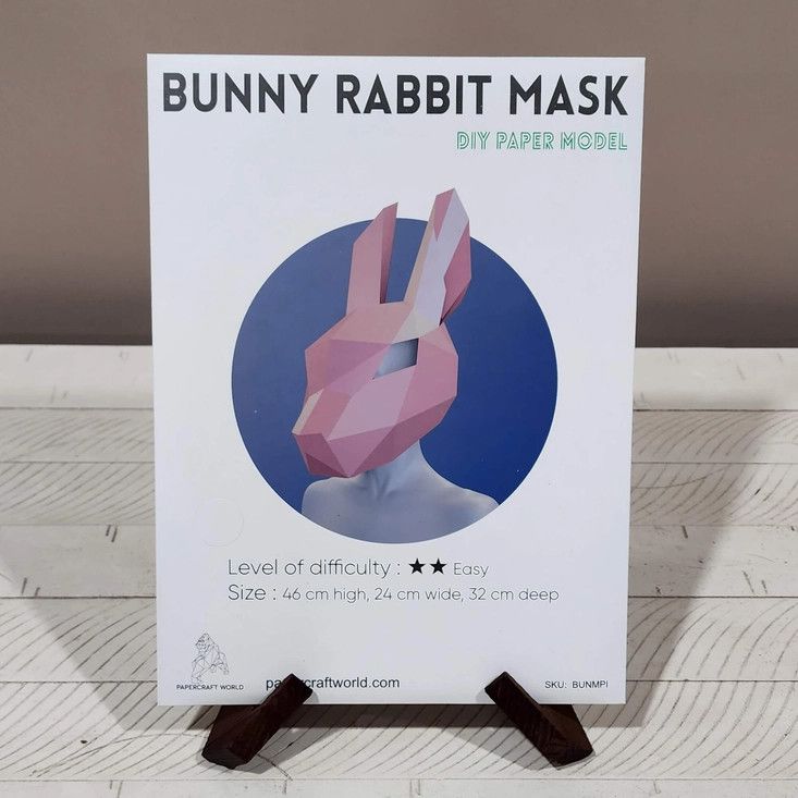 3D PaperCraft: Bunny Rabbit Mask - Pink