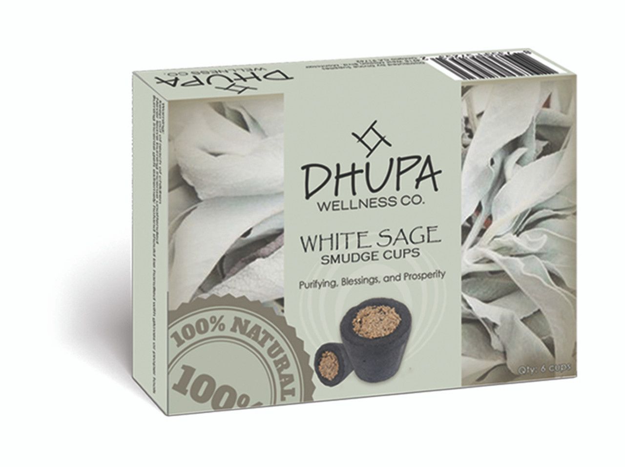 White Sage Incense Cups - 6pc