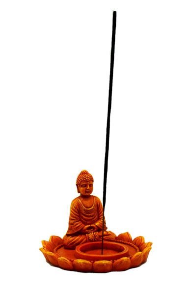 Orange Buddha Incense Holder