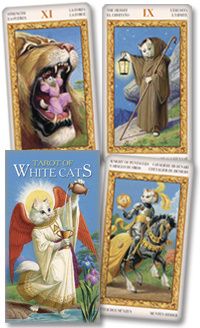 TAROT OF WHITE CATS (78 cards &amp; instruction booklet)
