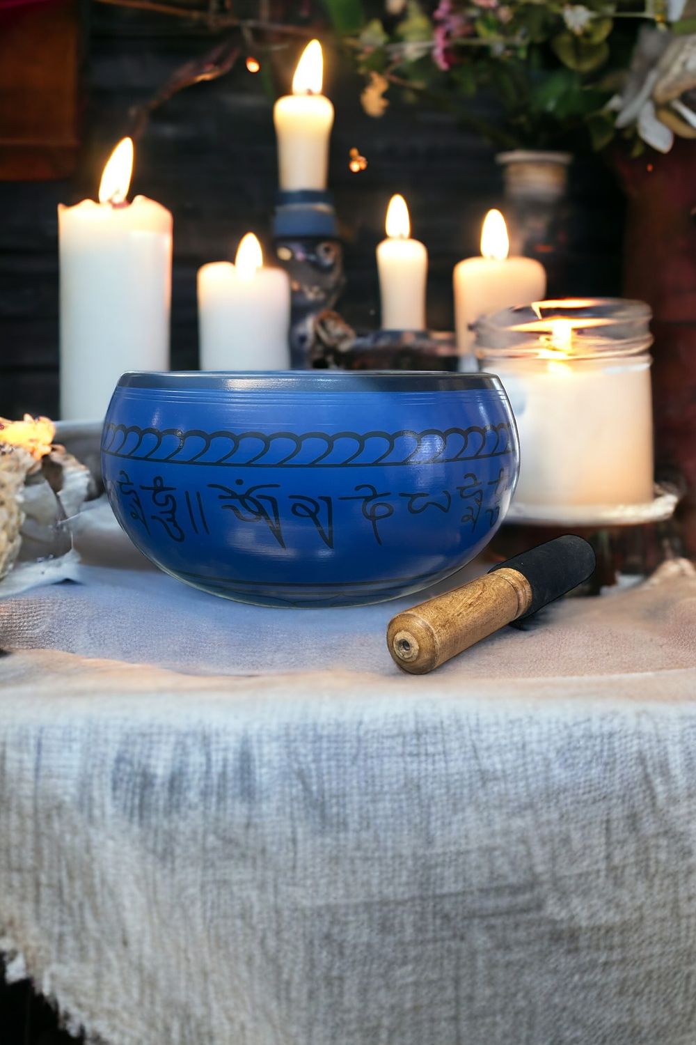 Singing Bowl Blue w/ Striker 8&quot;