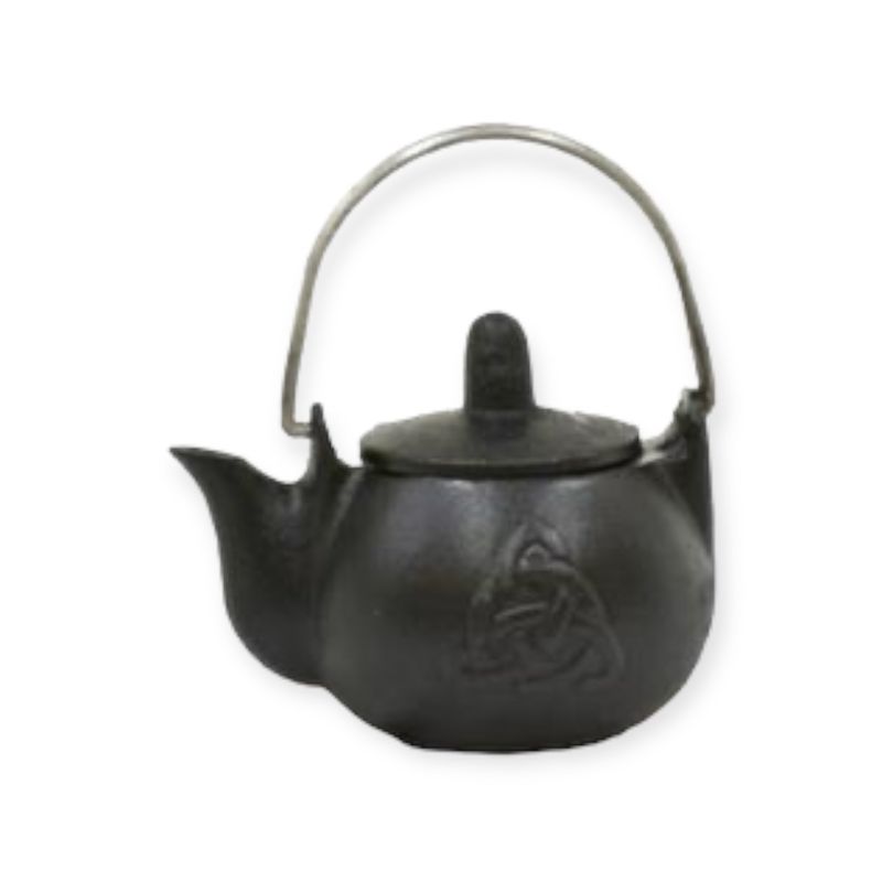 Triquetra Cast Iron Kettle shape Cauldron with Lid
