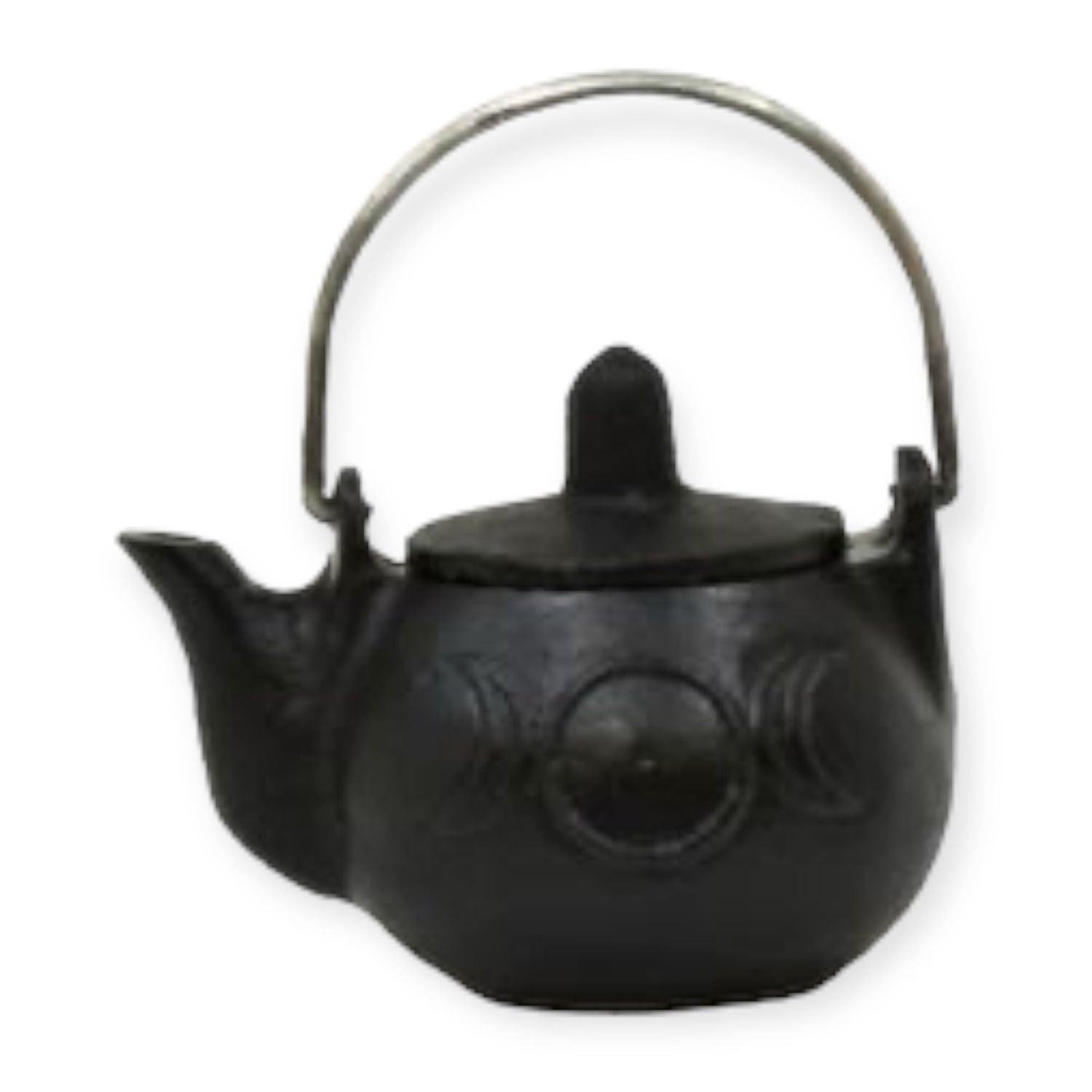 Triple Moon Cast Iron Kettle shape Cauldron with Lid