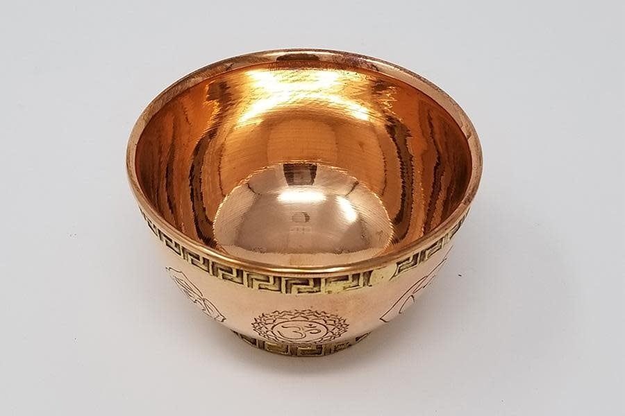 7 Chakra Symbol Copper Offering Bowl