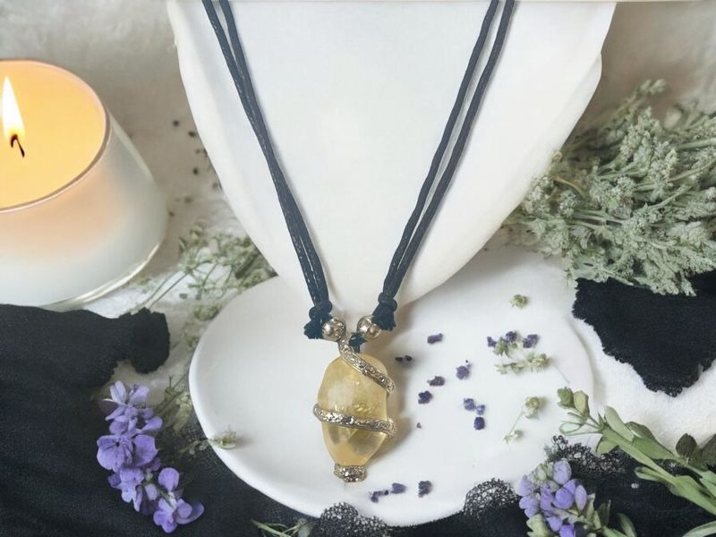 Citrine Tumbled Pendant Necklace