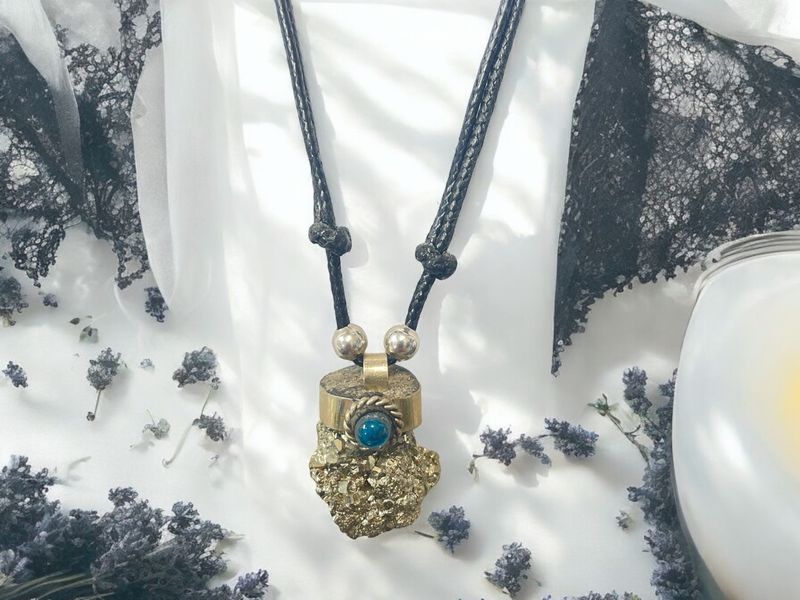 Pyrite Raw Stone Pendant Necklace