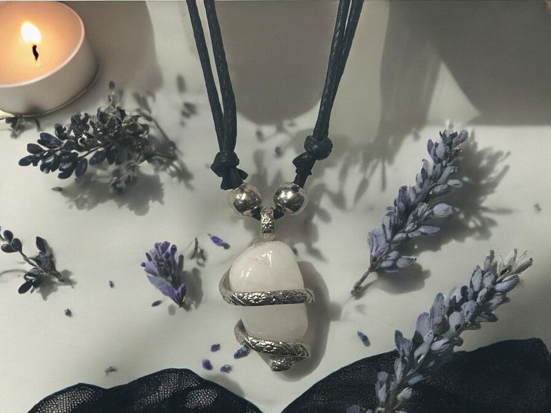 Snow Quartz Wrapped Pendant Necklace