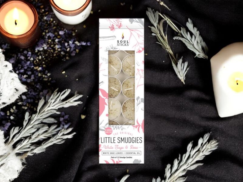 White Sage &amp; Rose Smudge Candles