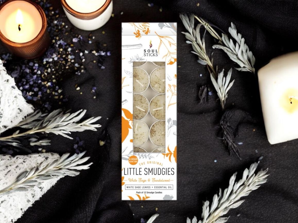 White Sage &amp; Sandalwood Smudge Candles