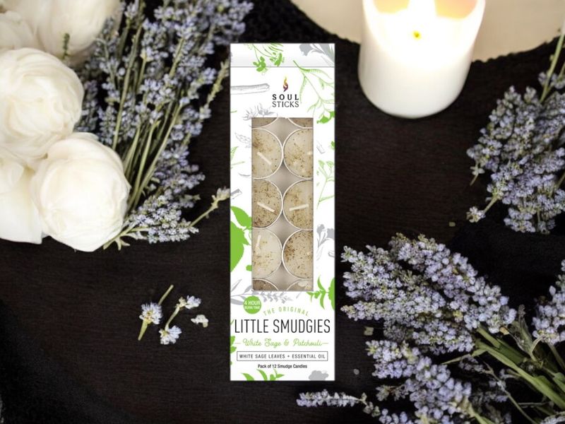White Sage &amp; Patchouli Smudge Candles