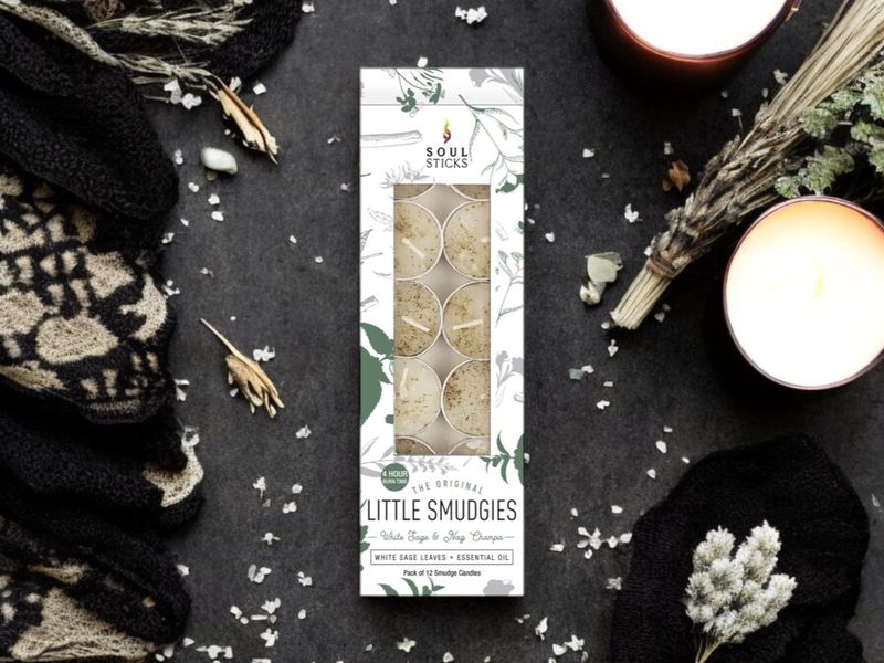 White Sage &amp; Nag Champa Smudge Candles