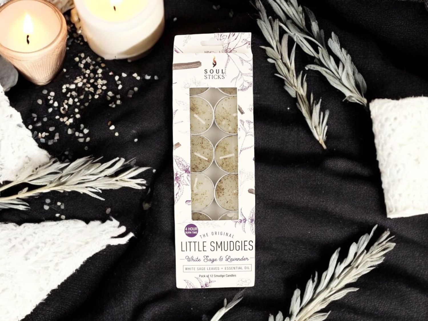 White Sage &amp; Lavender Smudge candles