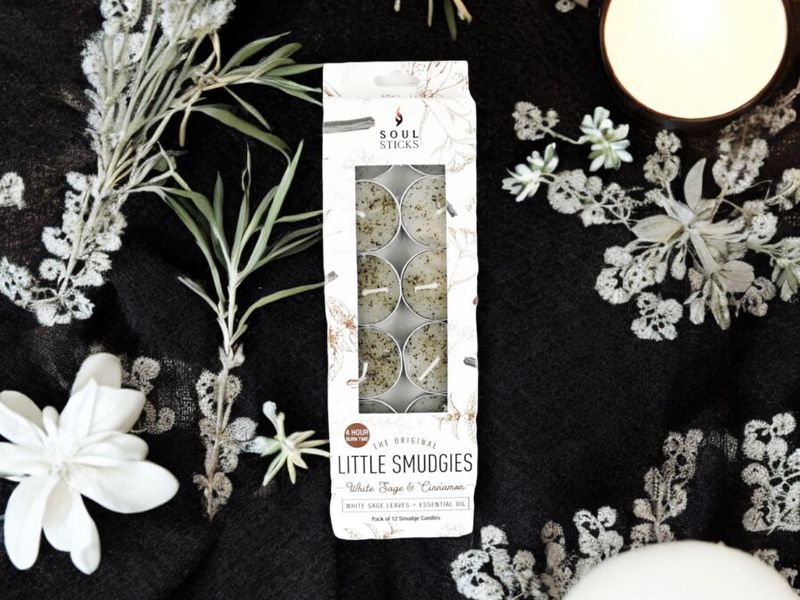 White Sage &amp; Cinnamon Smudge Candles