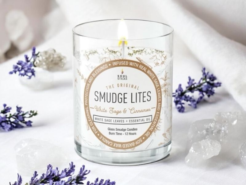 White Sage &amp; Cinnamon Votive Smudge Candle