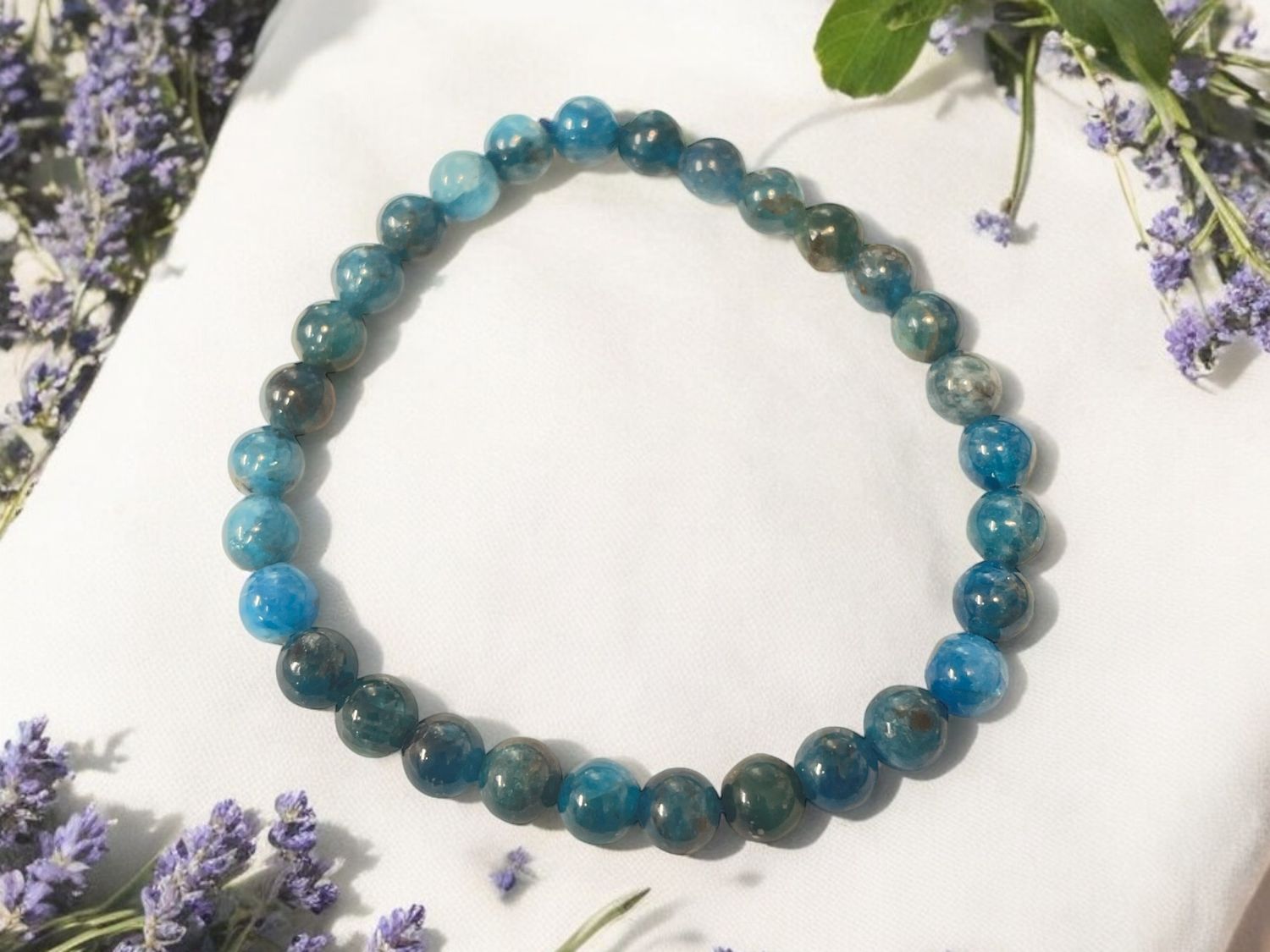 Blue Apatite Bracelet 6mm
