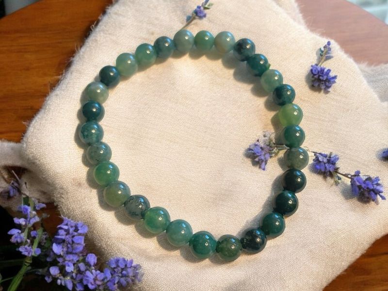 Moss Agate Bracelet 6 mm