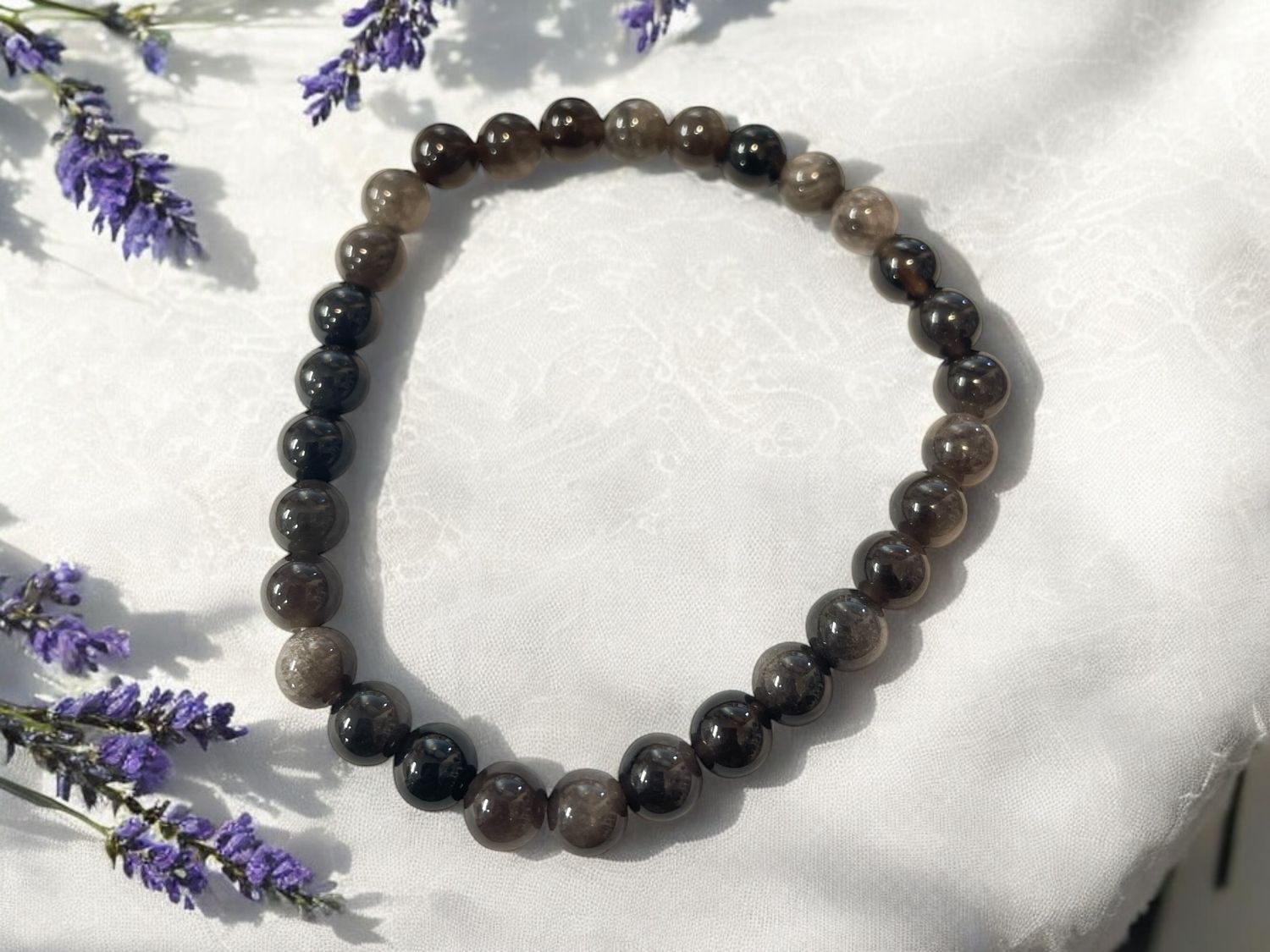 Silver Sheen Obsidian Bracelet 6 mm