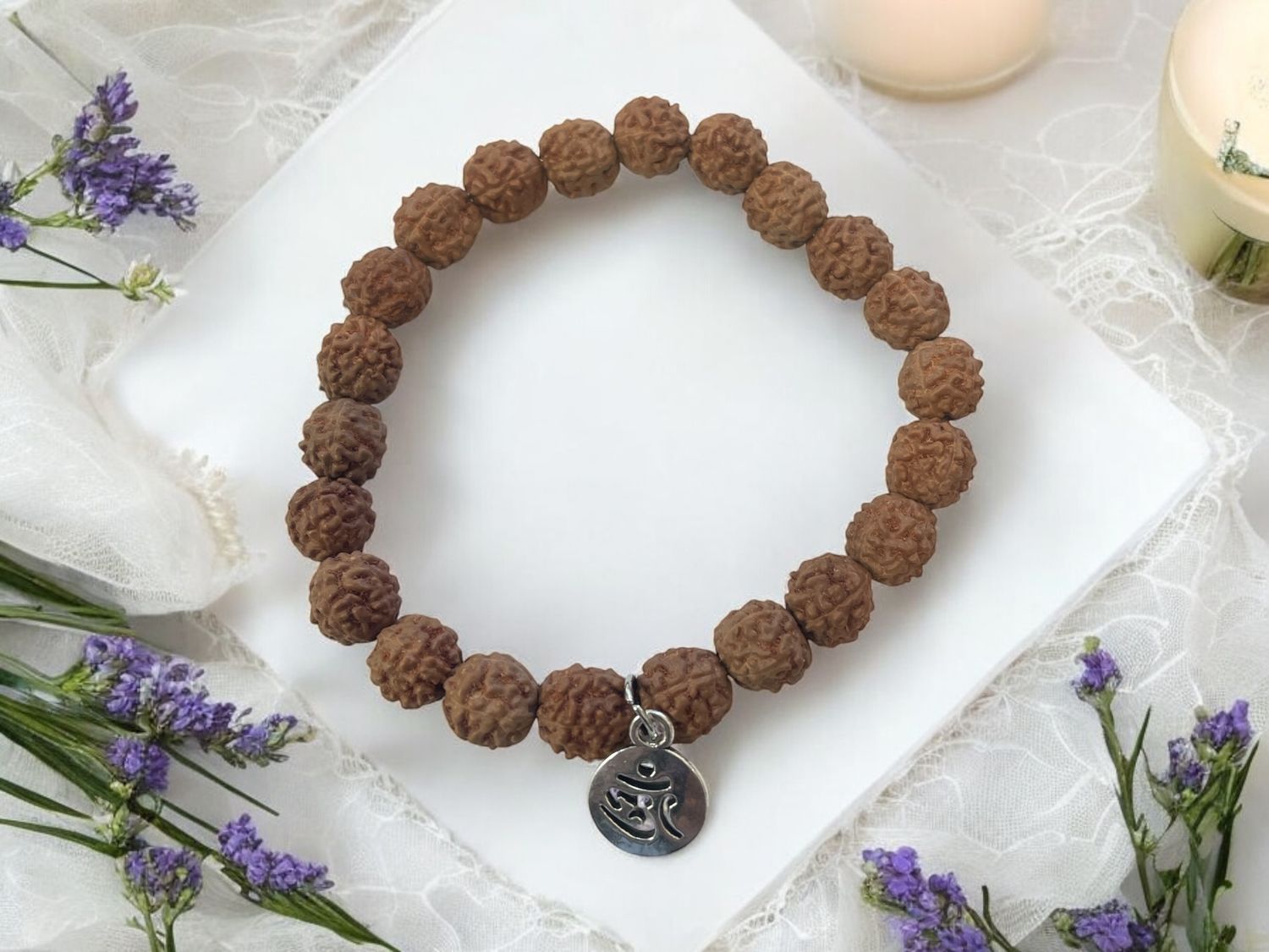 Rudraksha Bracelet 6mm w/ Charm