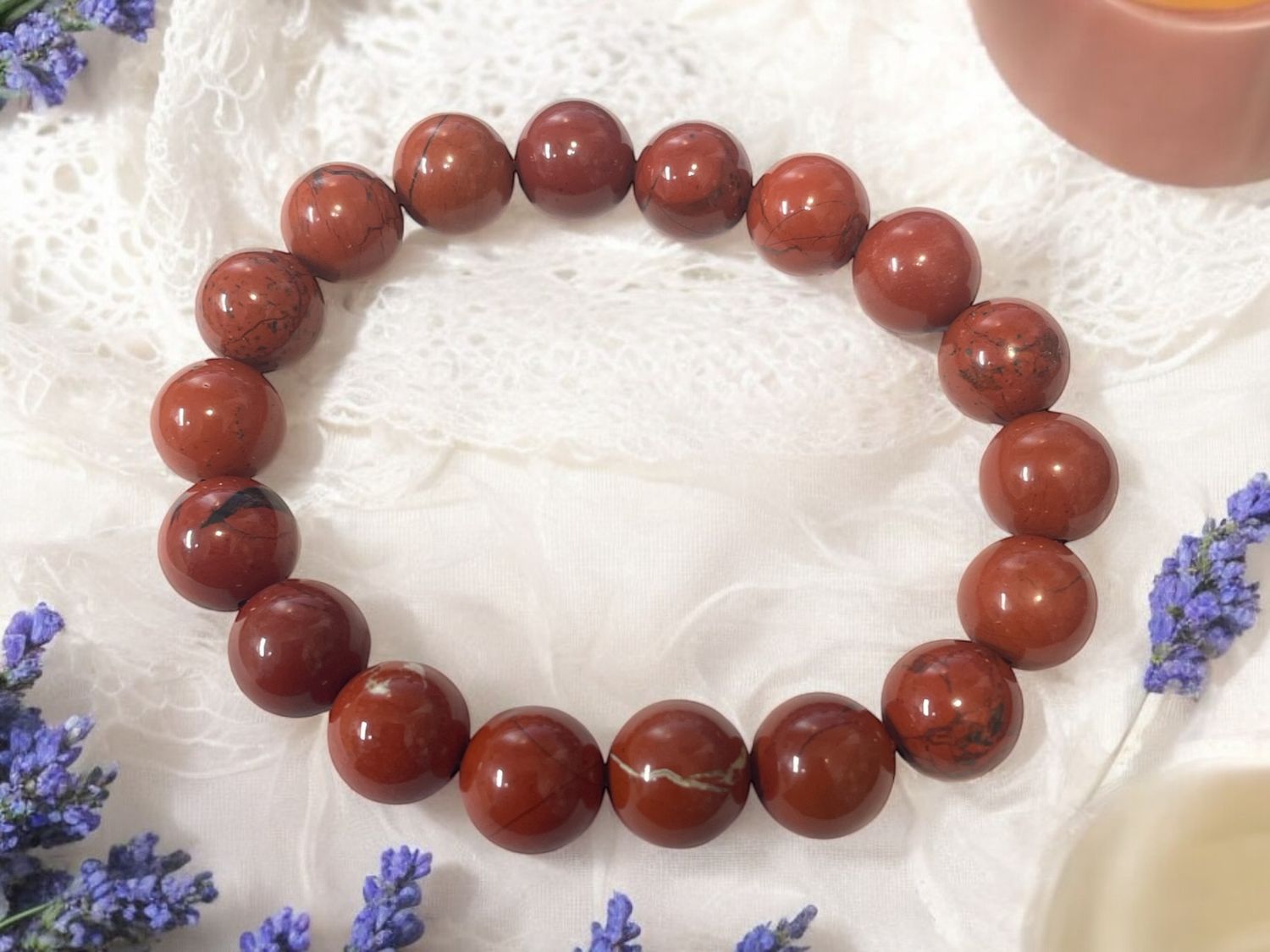 Red Jasper Bead Bracelet