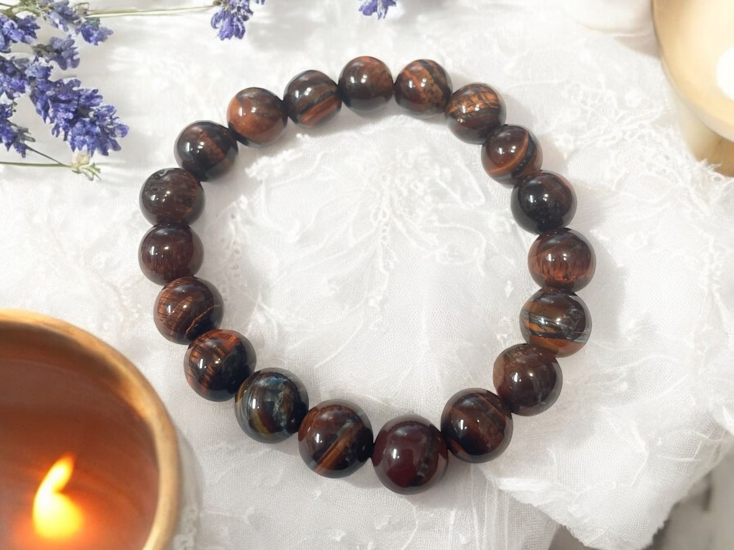 Red Tigers Eye Bracelet 10 mm
