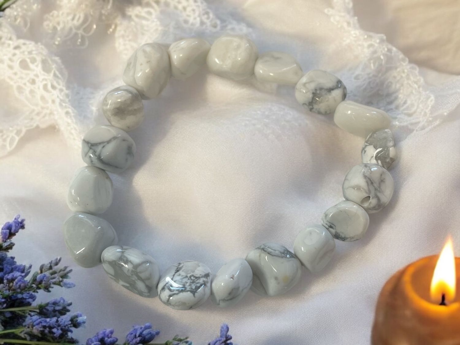 Howlite Tumbled Stone Bracelet