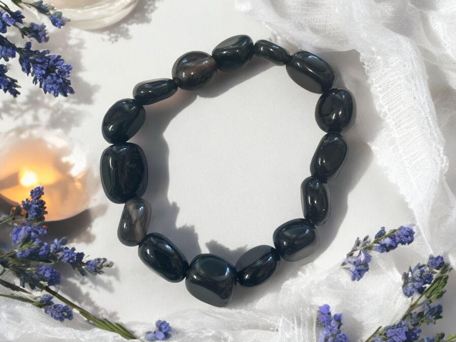 Obsidian Tumbled Stone Bracelet
