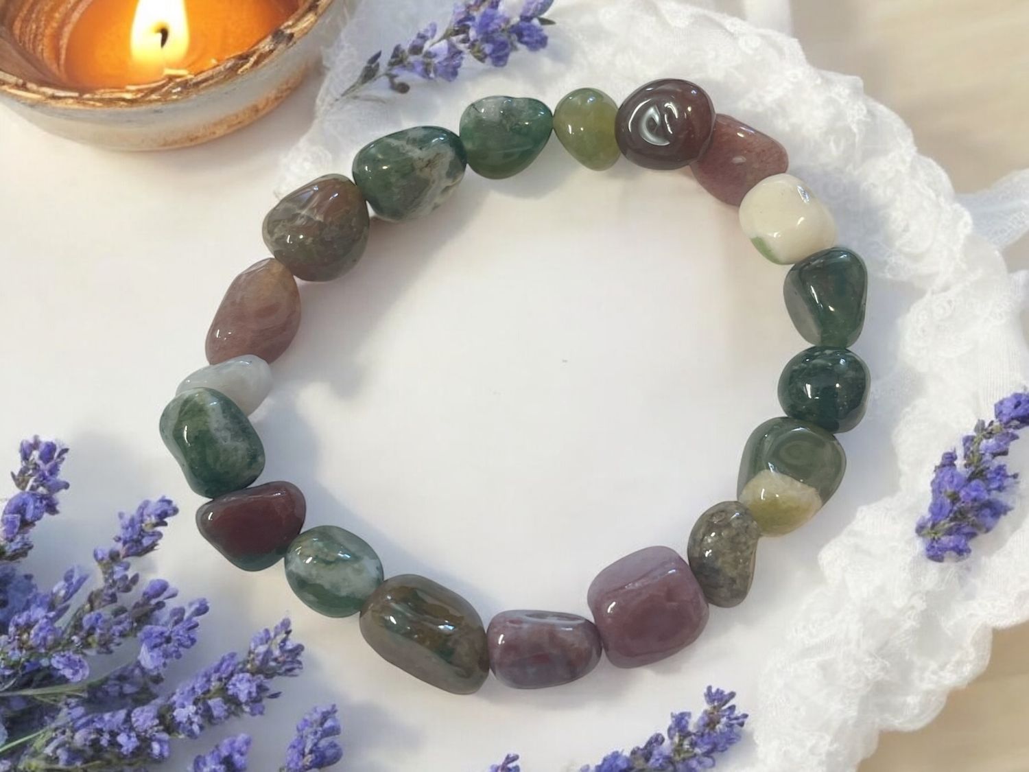 Ocean Jasper Tumbled Stone Bracelet