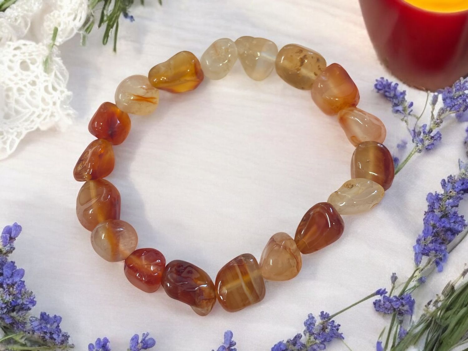 Carnelian Tumbled Stone Bracelet