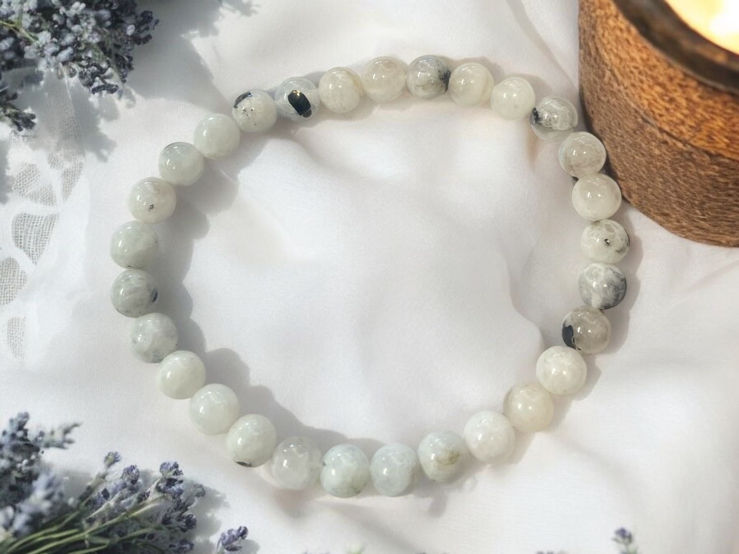 Rainbow Moonstone Bracelet 6 mm