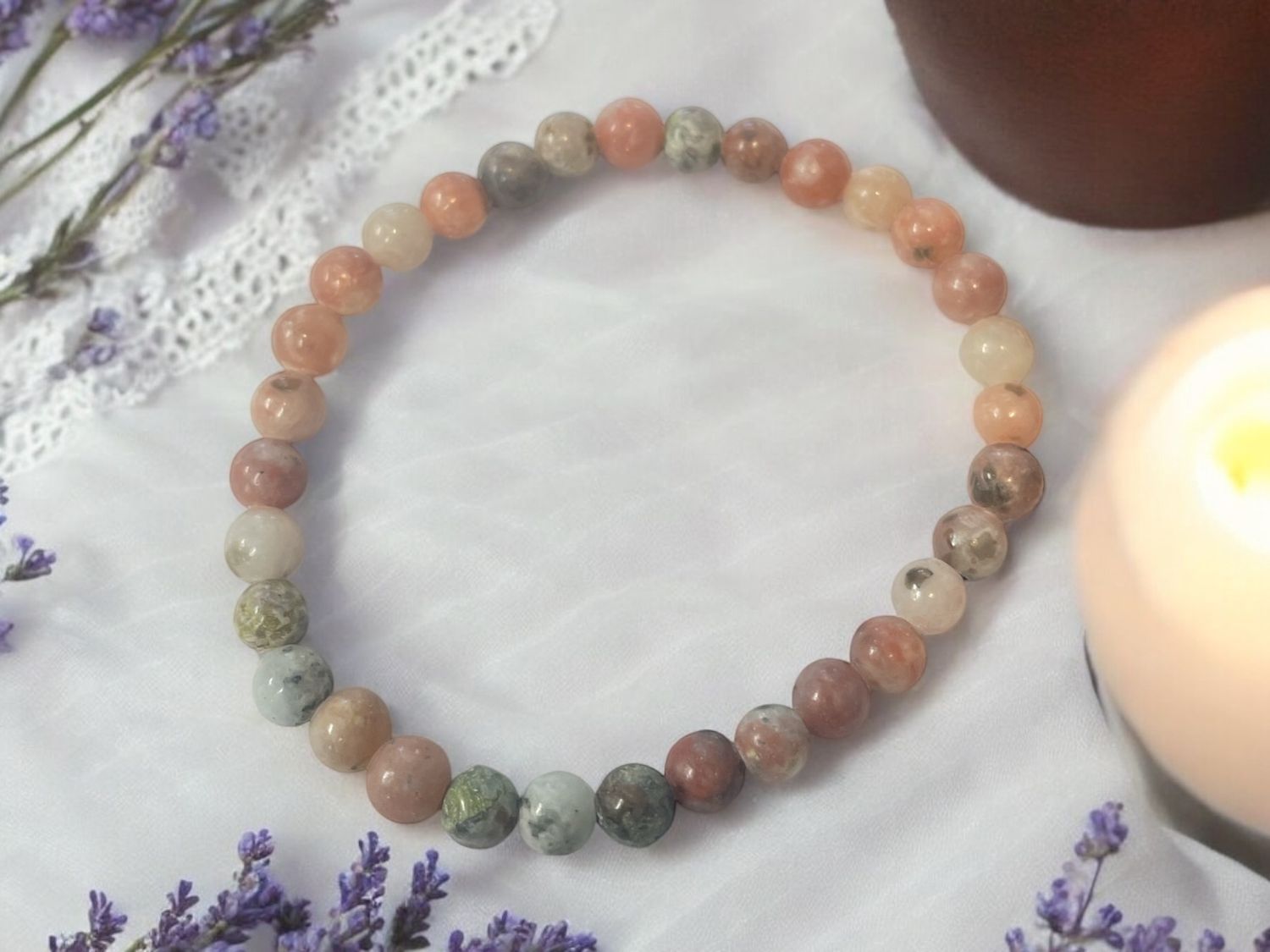 Pink Jade Bracelet 6mm