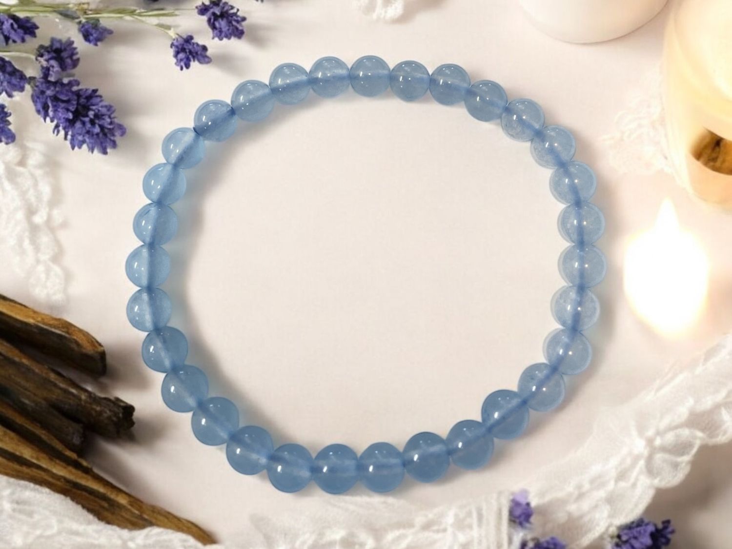 Blue Chalcedony Bracelet 6 mm
