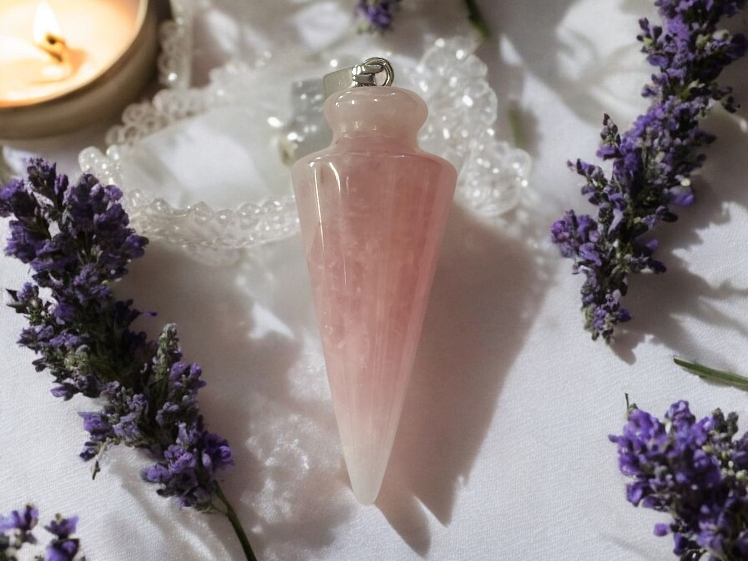 Rose Quartz Pendant w/Point