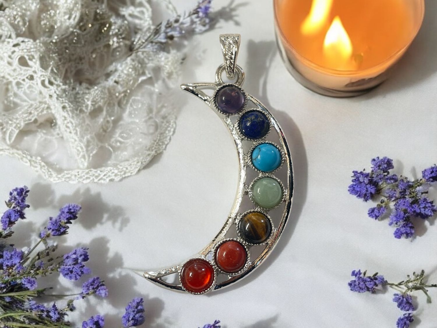 Chakra Half Moon Pendant