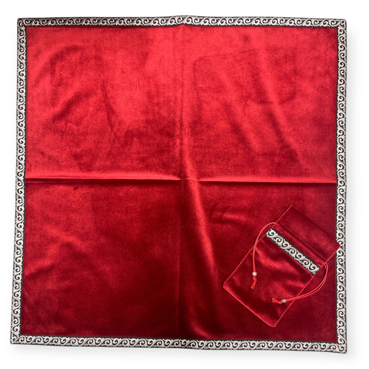 Red Velvet Tarot Cloth with Tarot Bag