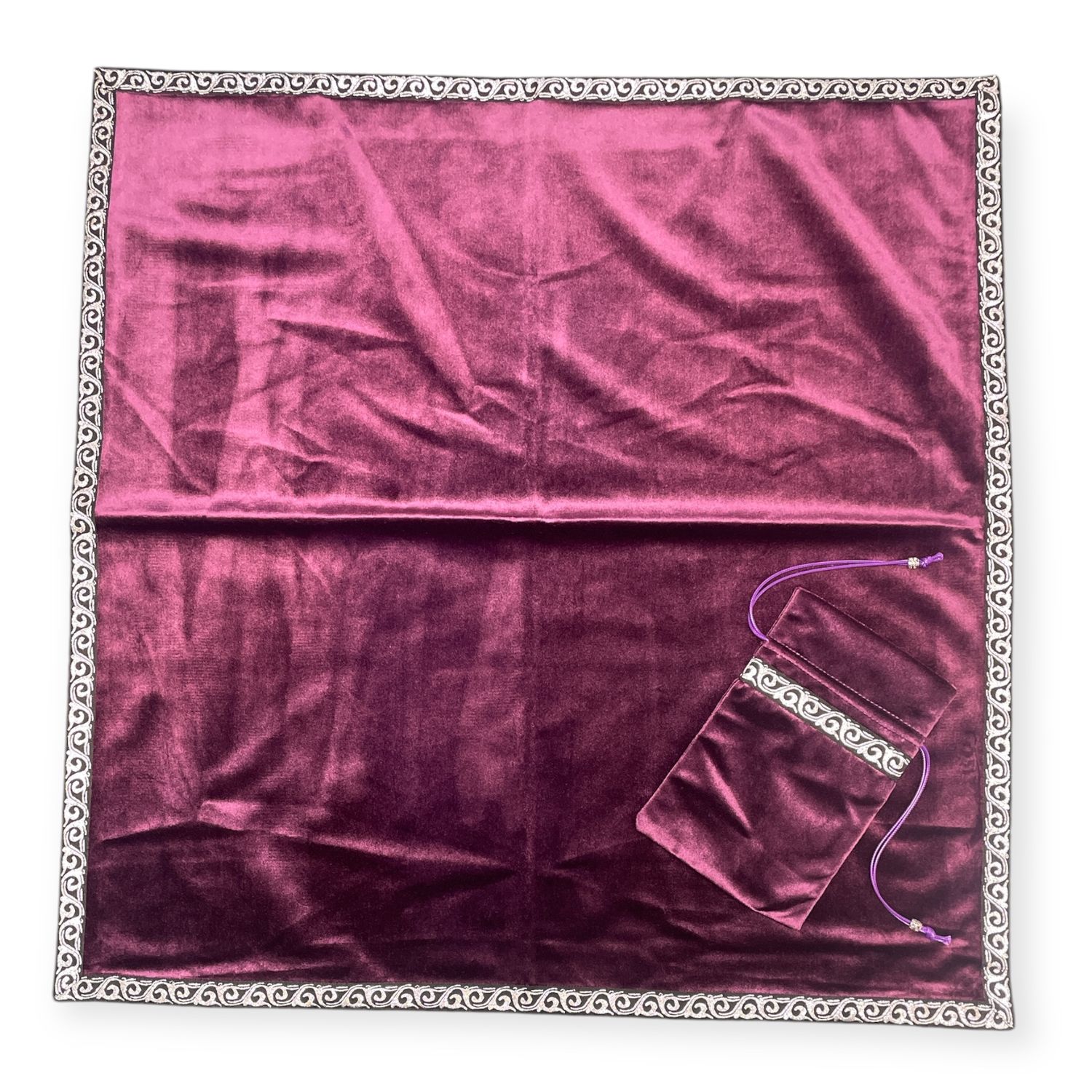 Purple Velvet Tarot Cloth with Tarot Bag