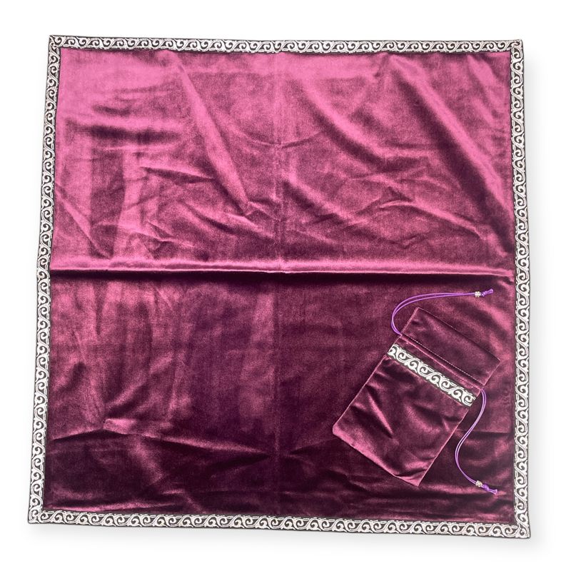 Purple Velvet Tarot Cloth with Tarot Bag
