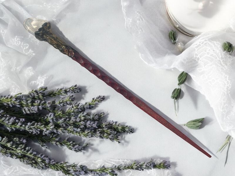 Clear Quartz Wooden Wand