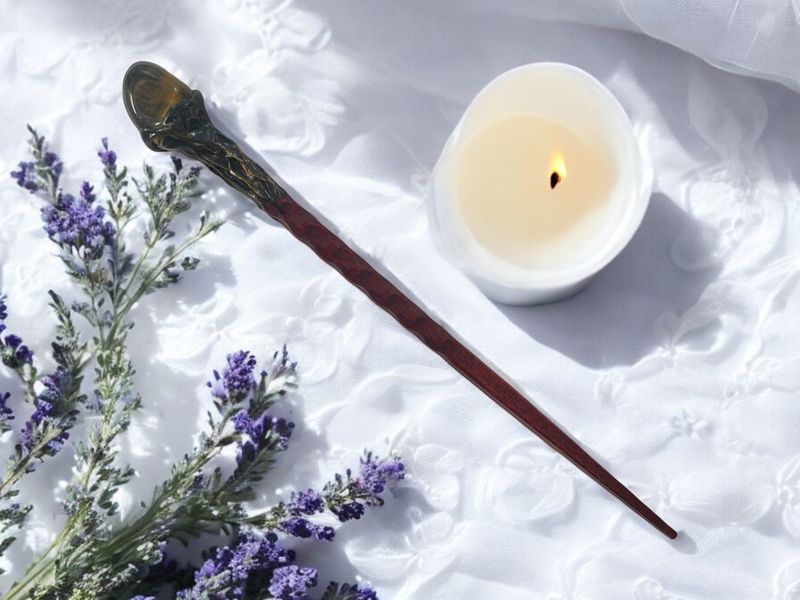 Tigers Eye Wooden Wand