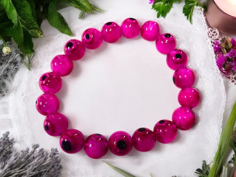 Evil Eye Bracelet Dark Pink