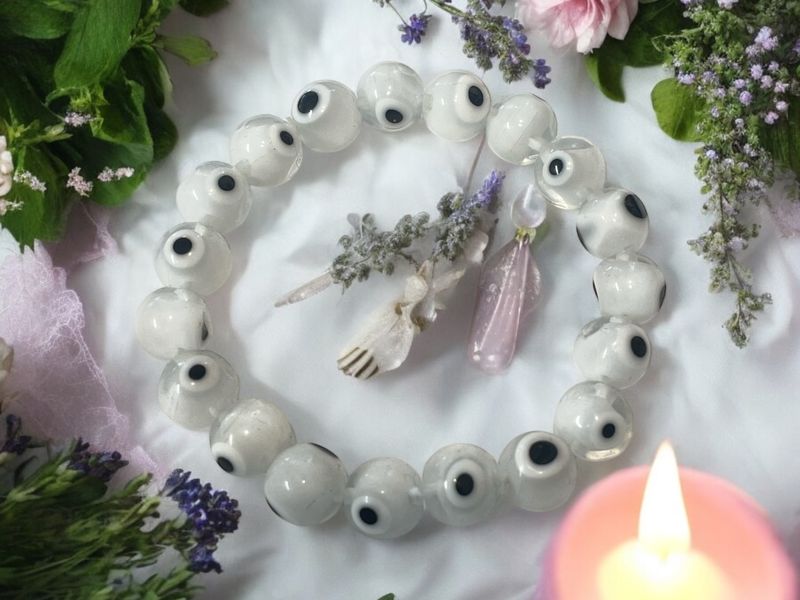 Evil Eye Bracelet White
