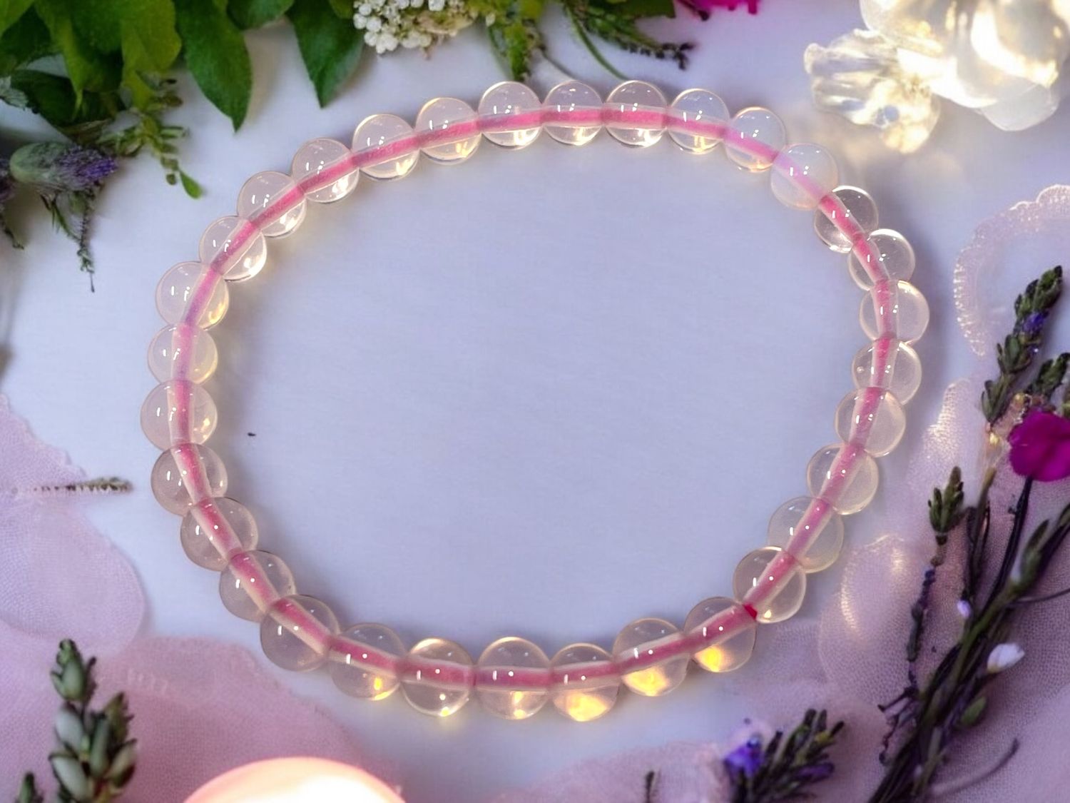 Pink Opalite Bracelet 6 mm