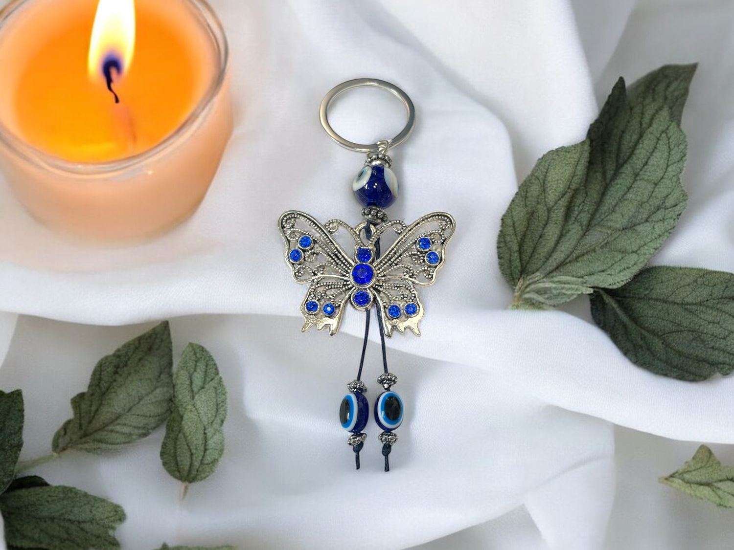 Evil Eye Butterfly Keychain
