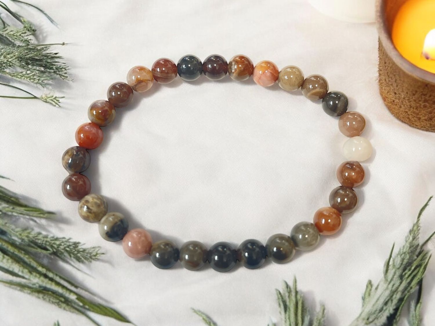 Petrified Wood Bracelet 6 mm