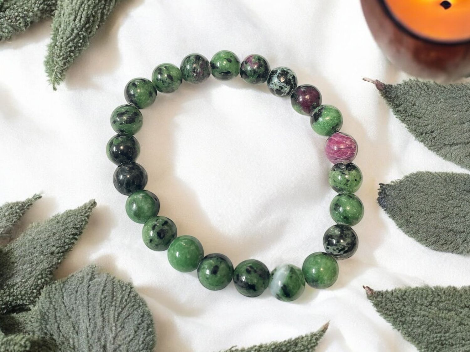 Ruby Zoisite Bracelet 8 mm