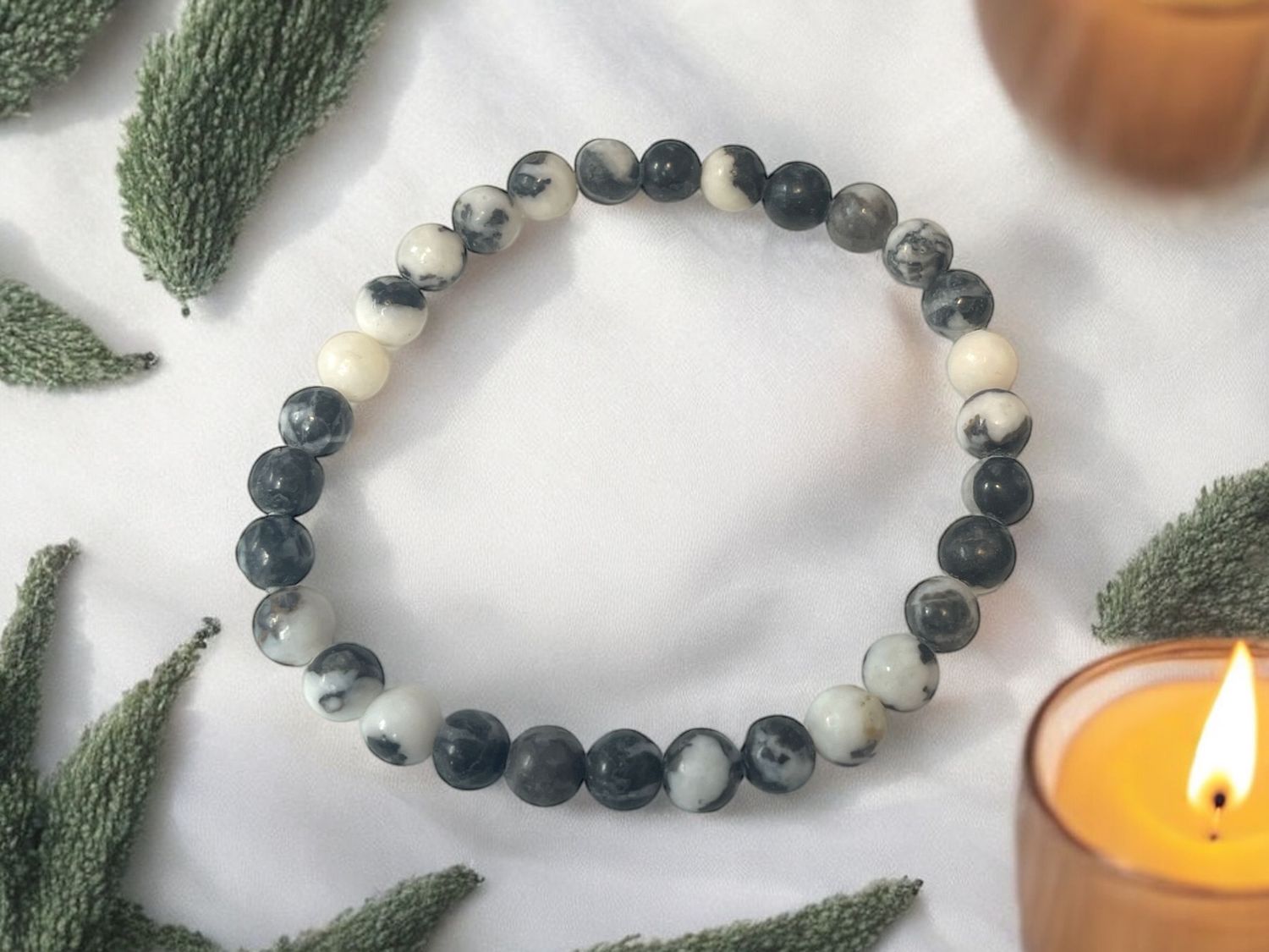 Zebra Jasper Bracelet 6 mm