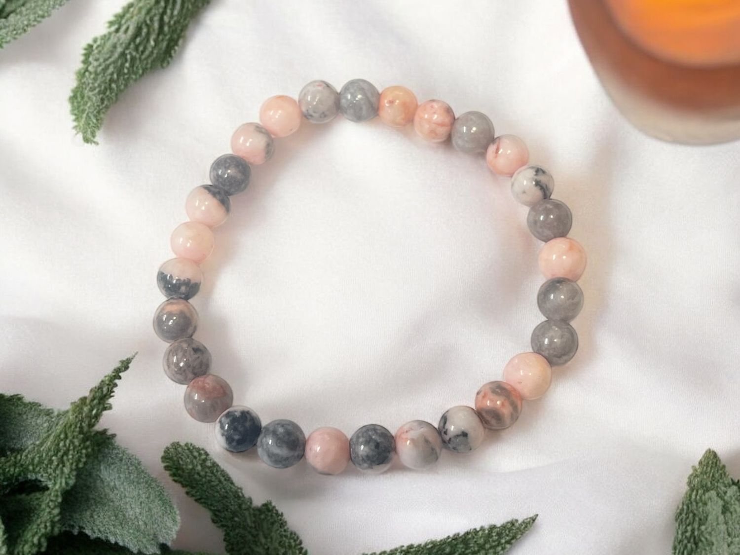 Pink Zebra Jasper Bracelet 6 mm